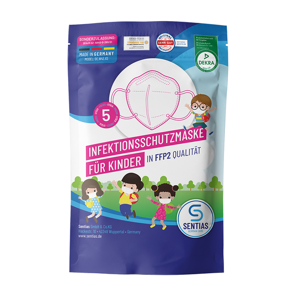 Sentias Infektionsschutzmaske für Kinder (5er Packung)